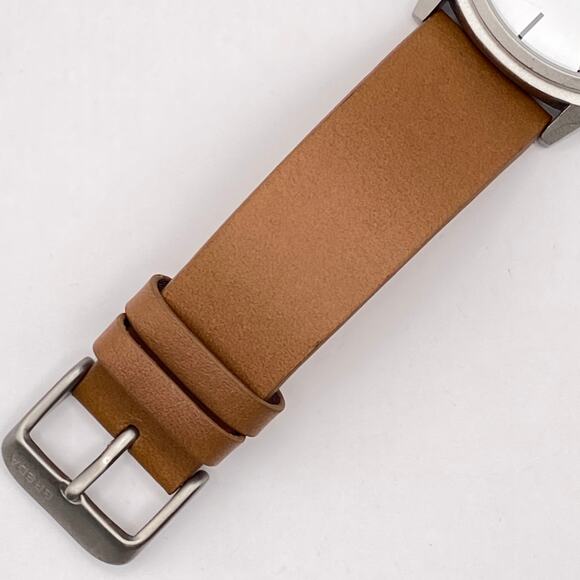 BREDA 5-0170531 Watch Men White Dial Silver Tone Brown Leather 39mm - Picture 9 of 14